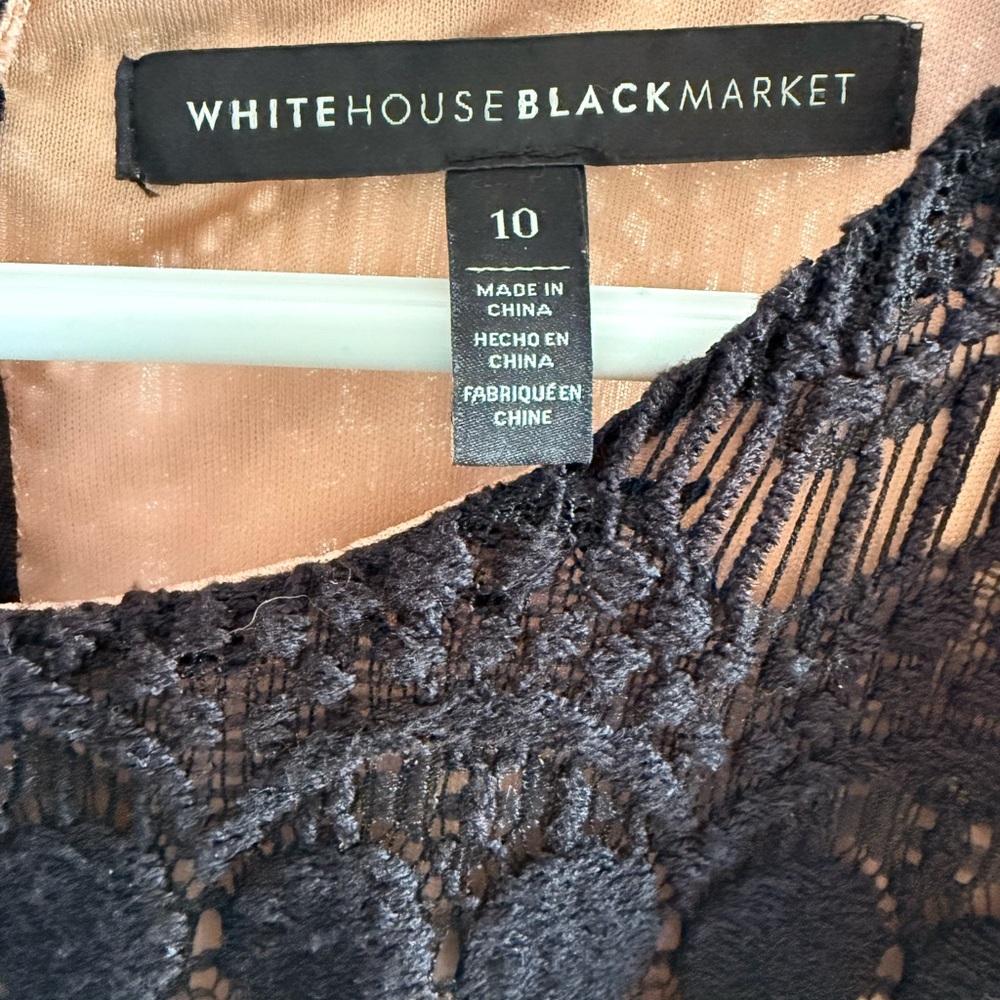Black Lace Long Sleeve Sheath Dress - Picture 4 of 4